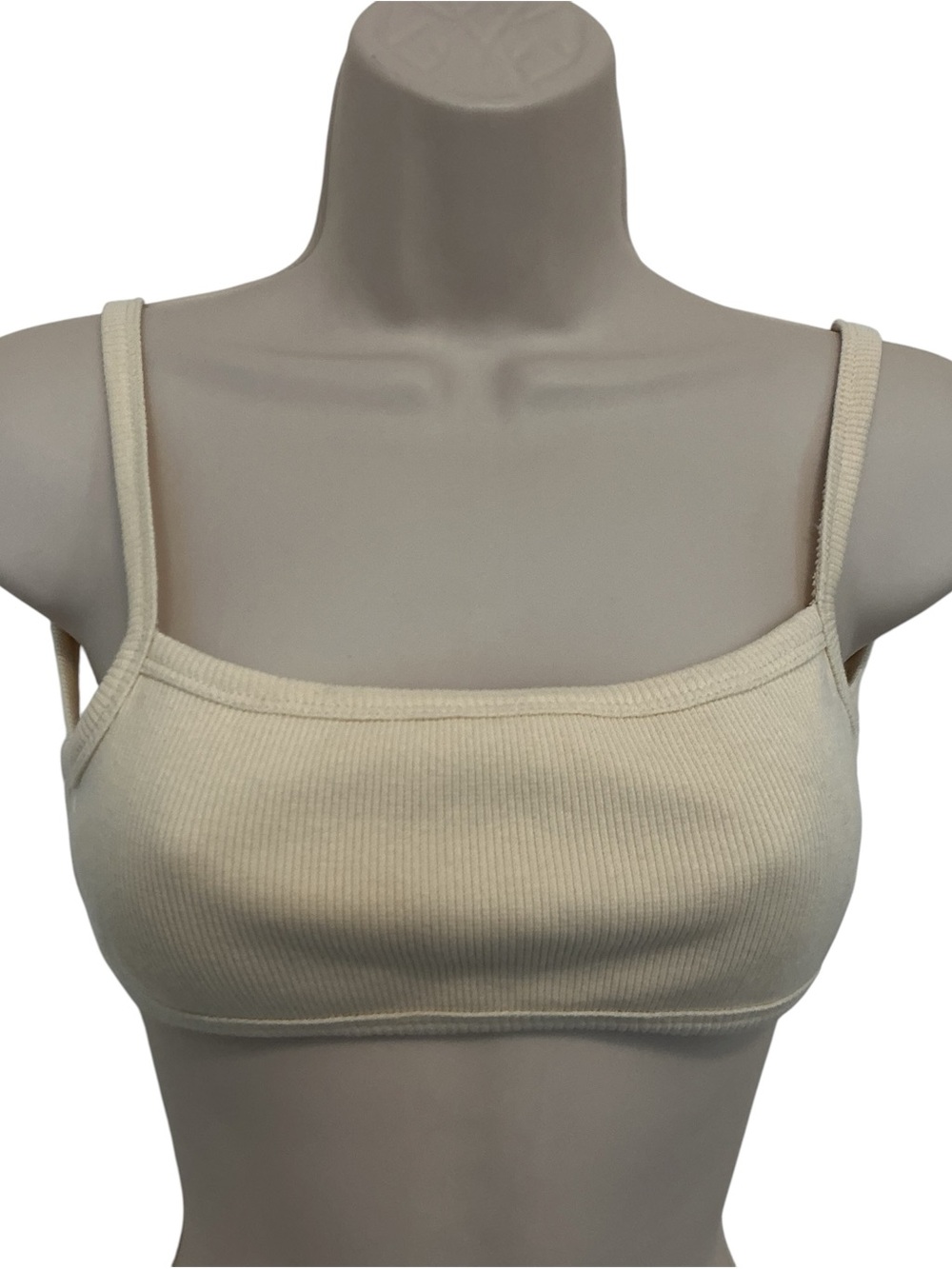 NWT Hey Babe Ribbed Crop Halter Top Cotton Stretch Size Large Backless